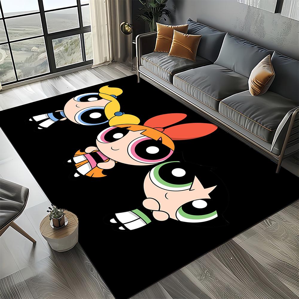 

27 Style New Kawaii P-Powerpuff Girl Cartoon Carpet Rug for Living Room Bedroom Home Sofa Decoration,Kid Play Non-slip Floor Mat 40x60cm( 15x23in )