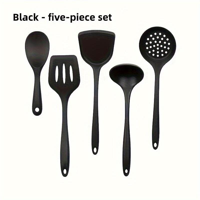 

5pcs Silicone Kitchen Utensils Set,Non-Stick Cooking Tools, Including Turner, Spatula, Soup Spoon, Strainer, and Rice Paddle