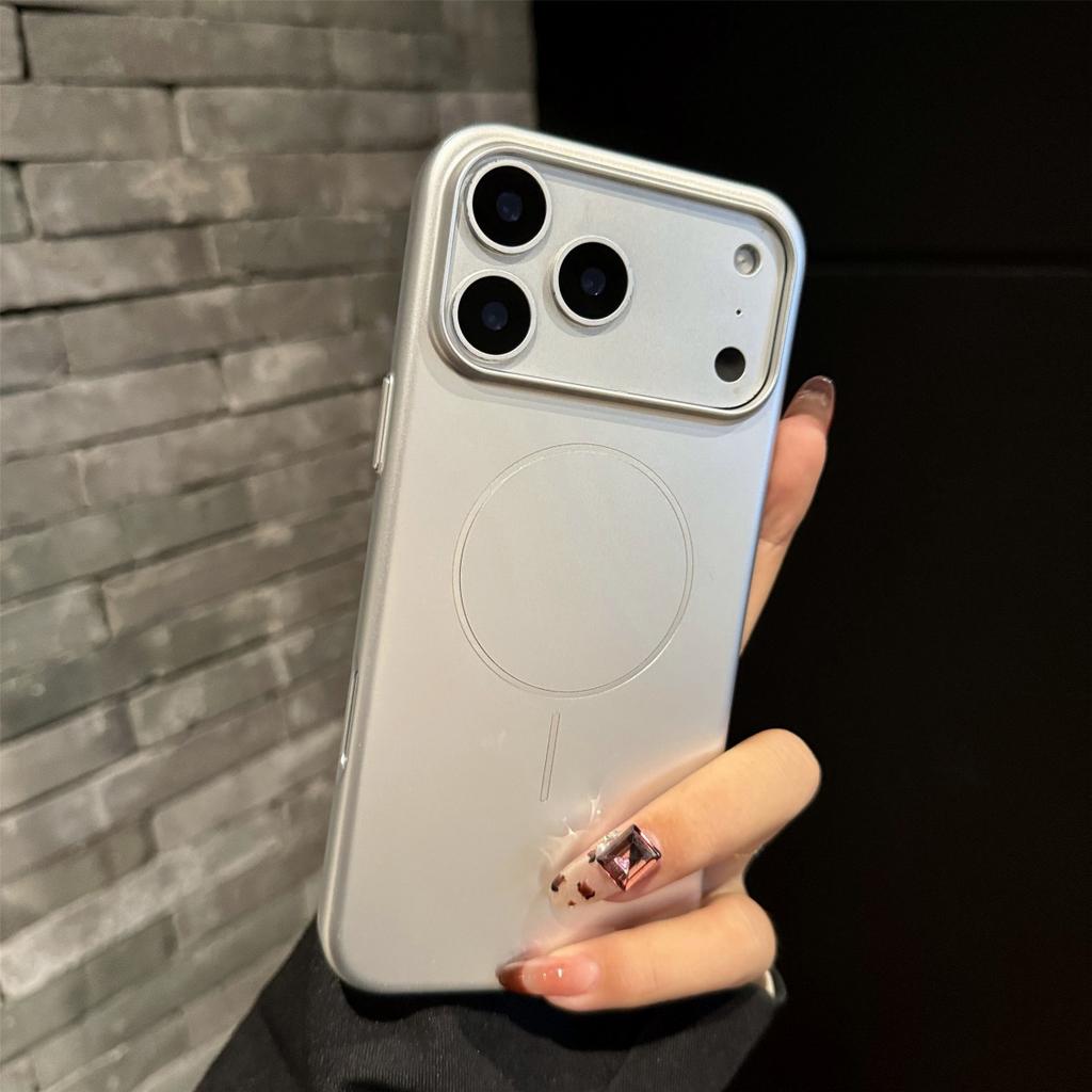 Official Orange Magnetic Frosted Hard Phone Case For iPhone 17 Air 16 15 14 13 12 Pro Max Plus For Magsafe Wireless Charge Cover