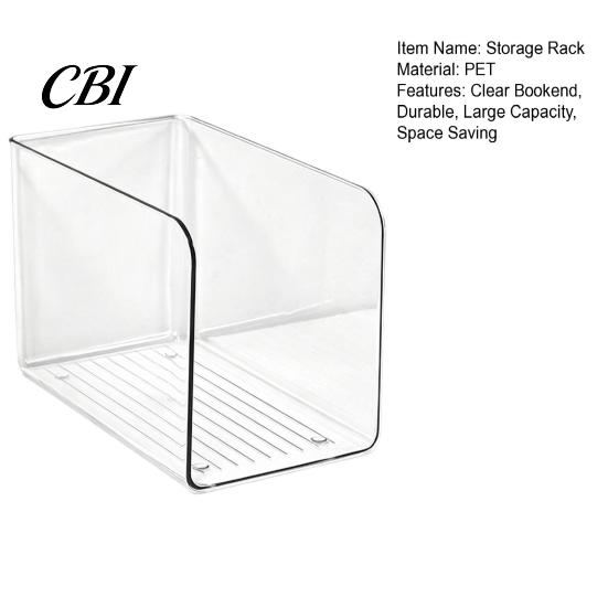 Vertical Storage Rack Rack, Large Capacity Clear PET Organizer, Durable Multi-purpose Shelf Bookend Desk Box, for Book Documents Magazines Stackable