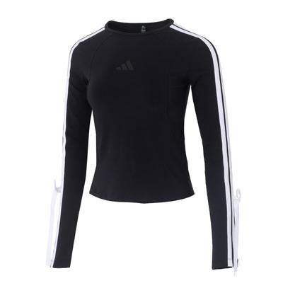 Round Neck Slim Fit Detachable Bow Long Sleeve Regular T-Shirt Women Tops KG3862
