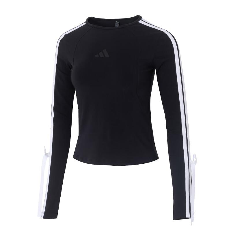 

Adidas Футболка женская с круглым вырезом, облегающего кроя, со съемным бантом, с длинным рукавом, обычная KG3862 M