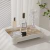 Square Tray Wooden Skincare Product Display Key Desktop Organizer