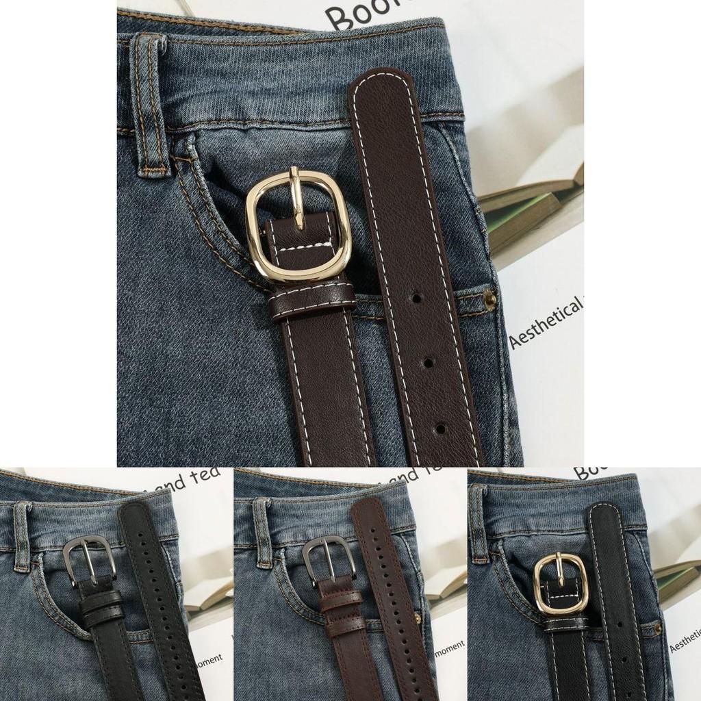 Womens Adjustable Classic Pu Waist Belt With Full Hole Design For Wear Everyday