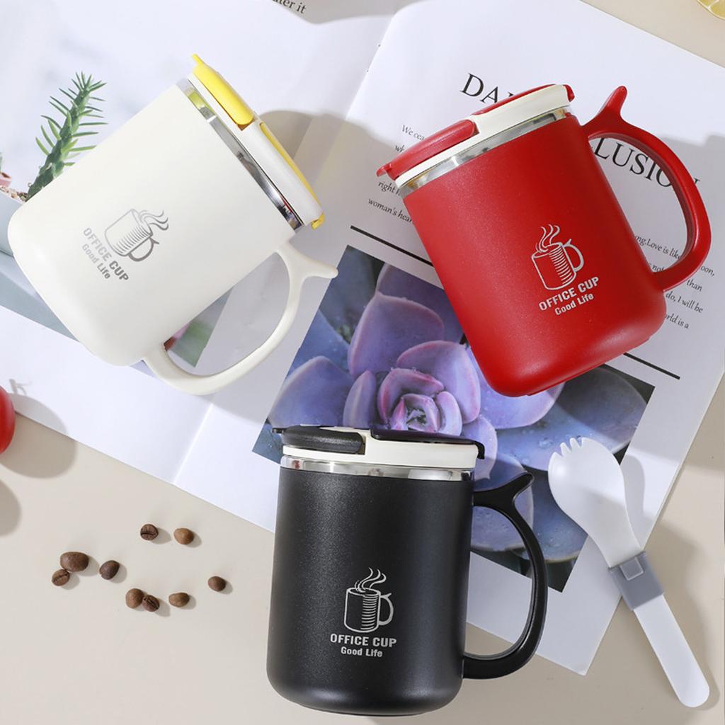 304 Stainless Steel Double Wall Insulated Coffee Coffee With Strainer&Spoon&Straw Leak Proof Mug Reusable Water Cup Drinkware