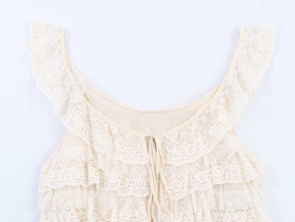 Self-Made European & American Women's Casual Lace Layered Fashion Top