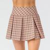 Women's Plaid Sports Skirt Pleated Skirt Outdoor Running Dance Anti-exposure Double-Layer Skirt Pants Yoga Tennis Skirt