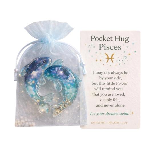 

Zodiac Pocket Hug Token Handmade Acrylic Pocket Charm with Message Card Inspirational Comfort Keepsake Meaningful Gift for Him Her L
