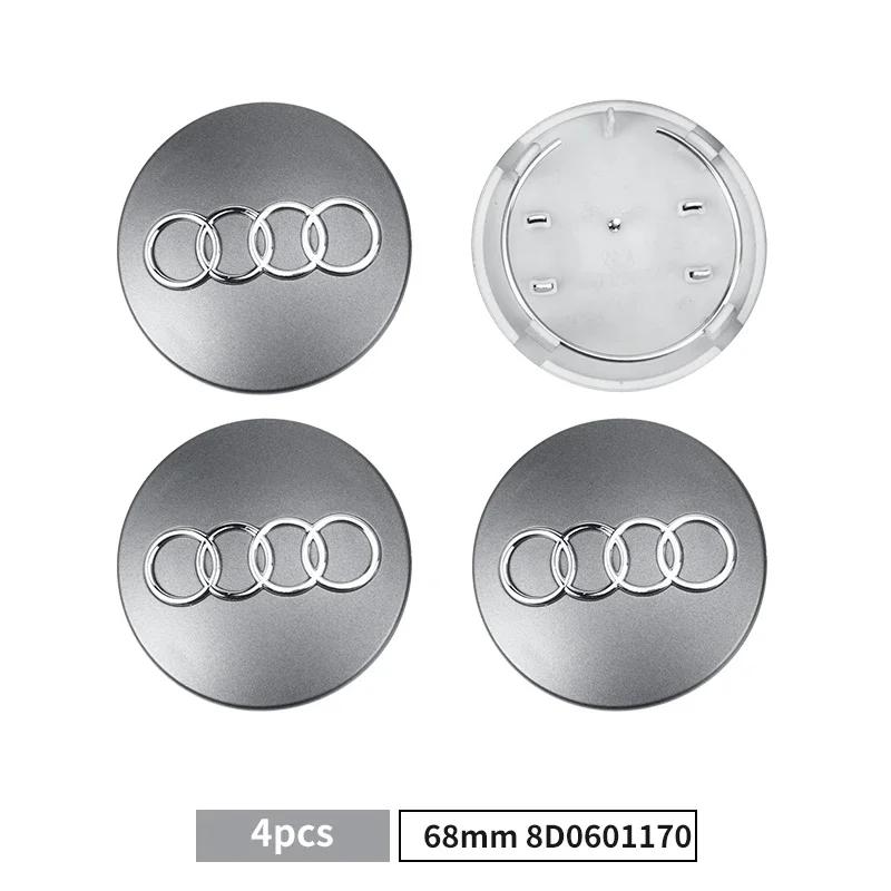 For Audi A5 60/61/68/69mm Car Emblem Wheel Hub Caps Hubcap Badge Styling For Audi B5 B6 B7 B8 B9 A3 8P 8V 8L A5 A6 C6 C5 C7 4F A1 A7 A8 Q2
