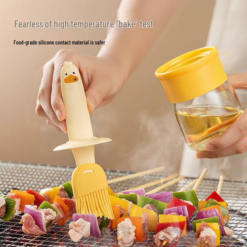 Pinceau à Huile et Bouteille en Verre Résistant aux Hautes Températures pour Badigeonner et Cuire