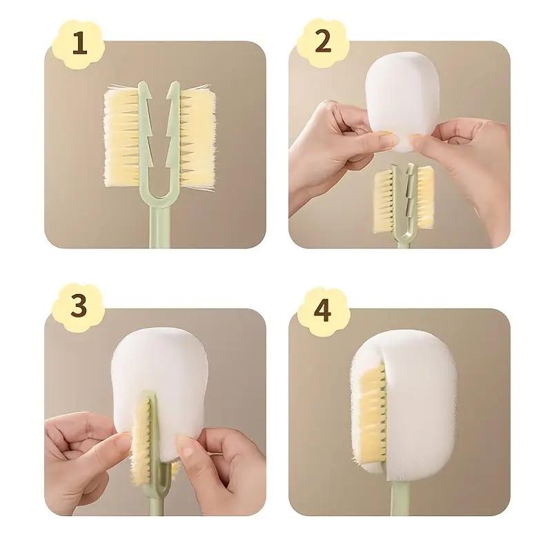 5-In-1Cup Multifunctional Washing Tool For Household Use Cup Brush Water Cup Thermos Cup Brush Milk Bottle Cleaning Sponge Brush
