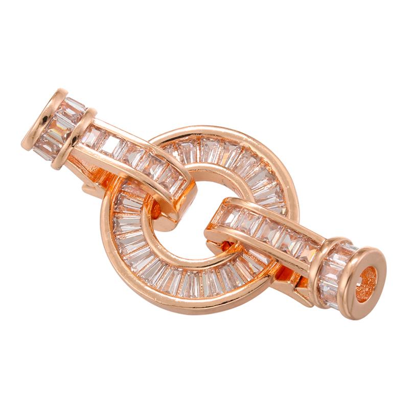 ZHUKOU Hooks for jewelry making women bracelet jewellery making supplies Cubic zirconia connectors jewelry materials VK197