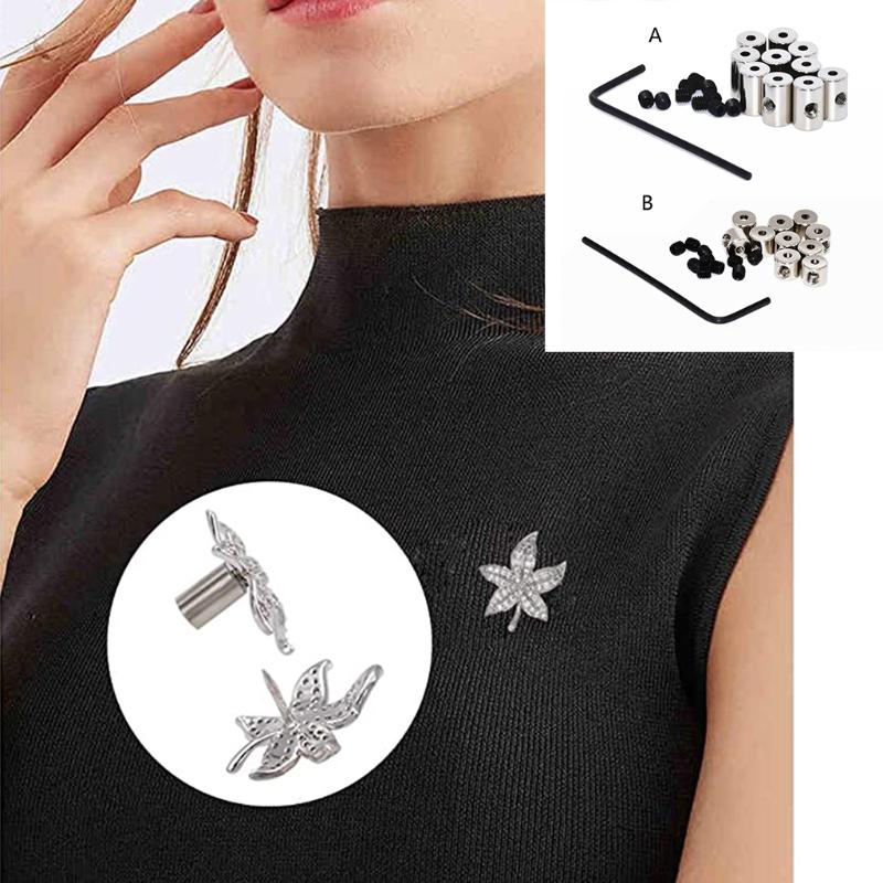 Pin Keepers Pin Locks Pin Backs Locking Clasp Locking Pin Keeper Backs with 1 Wrench and 10 Pieces Blank Pins