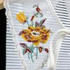 Colorful Embroidered Beaded Bow Tie False Collar - Ethnic Style Floral Design
