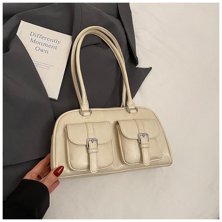 

Vintage Boston Pillow Bag 2025 Summer New Fashion Versatile Bag Niche Design Portable Commuter Shoulder Bag белый