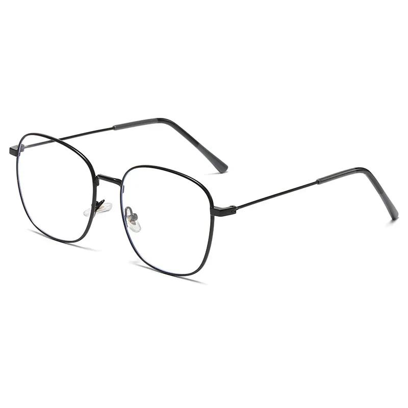 0 To -4.0  Myopia Glasses Neutral Optical Finished Anti Blue Light Protective Goggles Metal Oval Shaped Eye Protection Glasses