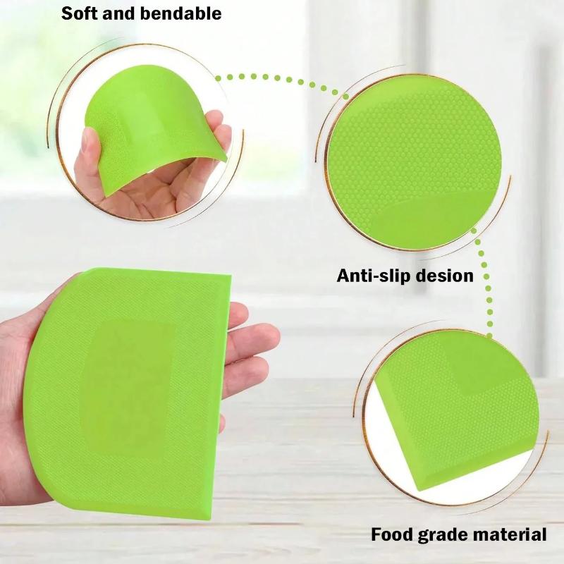 2 Stück Teigschaber Schüssel Lebensmittelechter Kunststoff Teigschneider Flexibler Bank Mehrzweck Lebensmittel Schaber für Brotteig