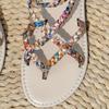 Women's Fashion Sandals New Fairy Style Flat Roman Shoes Bohemian Vacation Beach Shoes