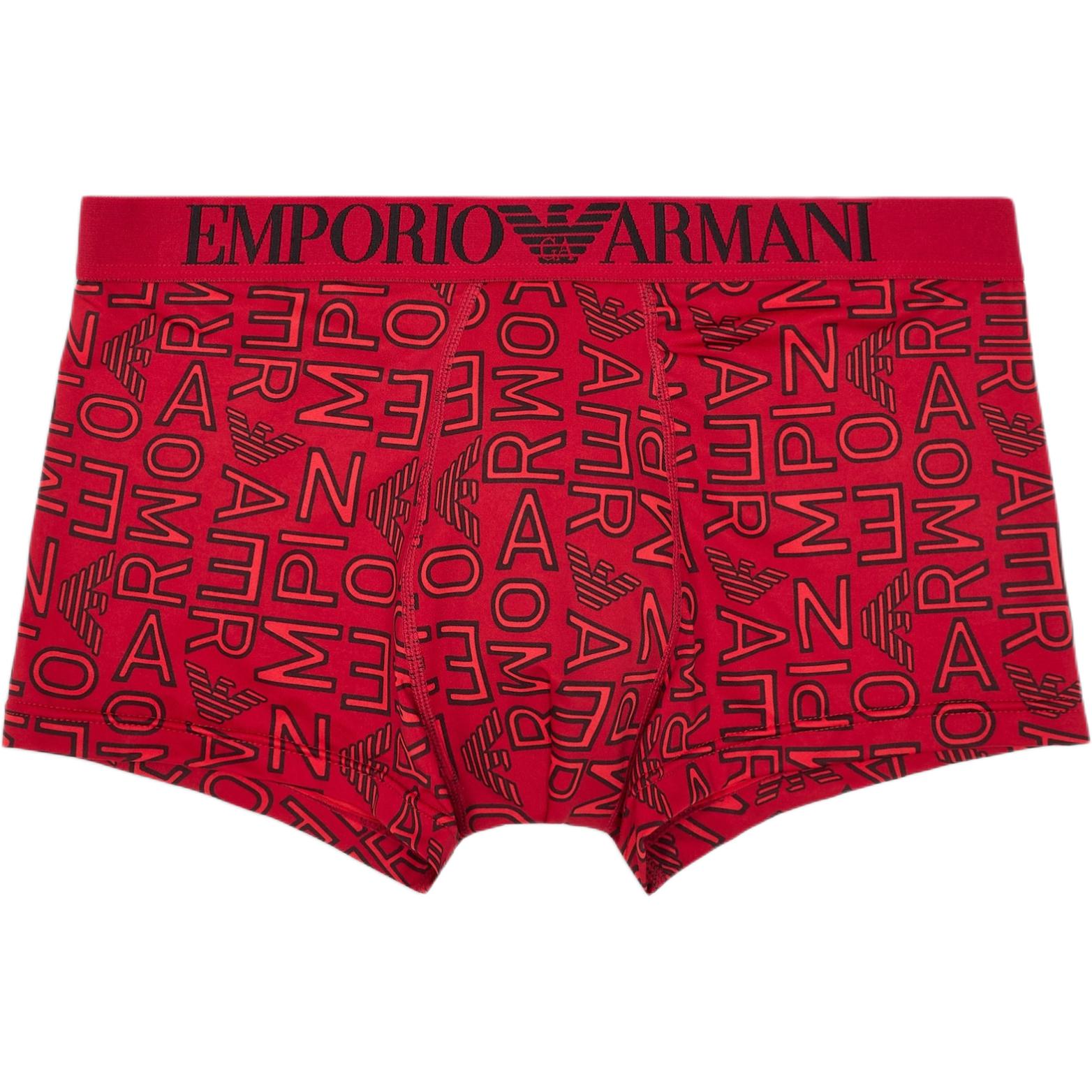 

Emporio Armani Эластичные боксеры с принтом логотипа, облегающие, мужское нижнее белье, Красный EM000232-AF10796-F5029 L