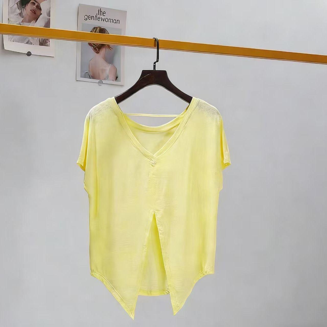 

Women s Quick-Dry Yoga Top for Fitness and Running - Loose Short Sleeve Dancewear T-shirt for Outdoor Activities Medium жовтий