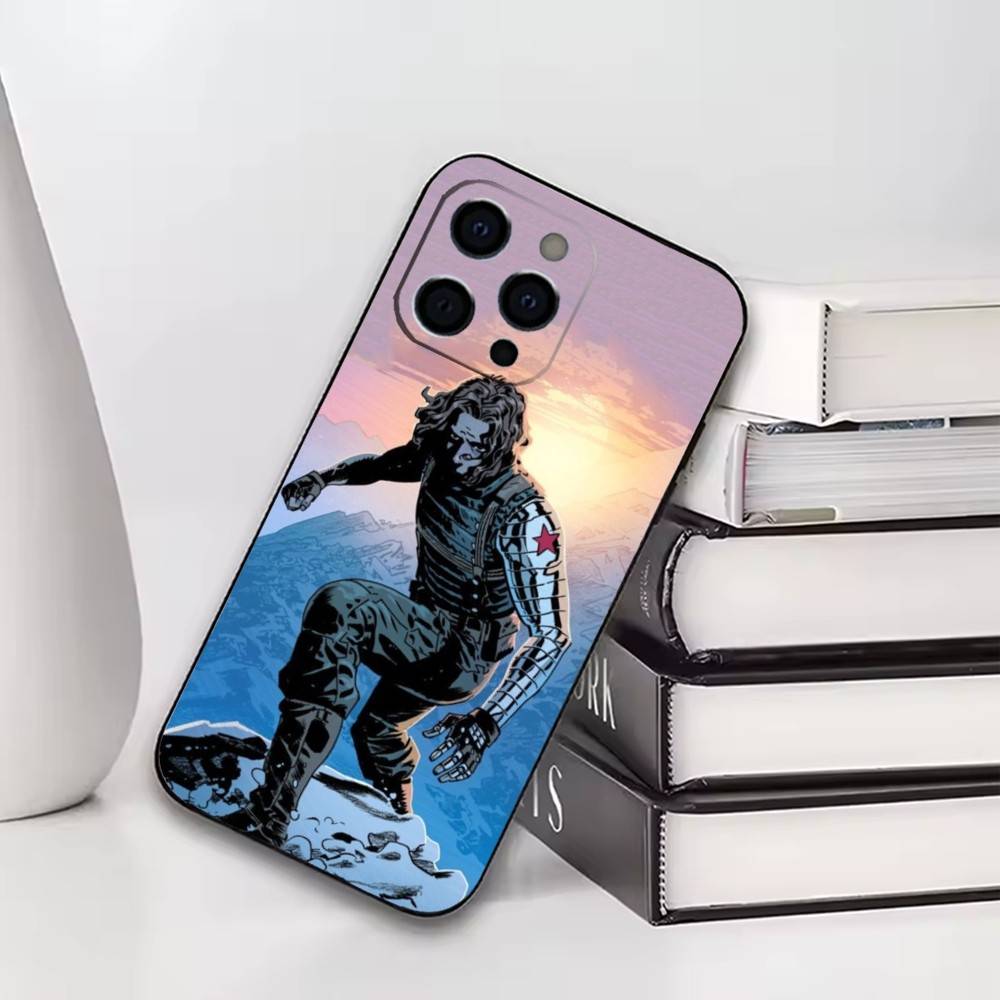 B-Bucky Barne-Winter S-Soldier Phone Case For iPhone17,16,15,14,13,12,11 Plus,Pro Soft Silicone Black Cover iPhone17air