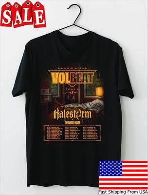 NEW Volbeat Halestorm 2025 Tour Dates Tee Shirt Black All Size Unisex T-Shirt