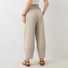 Fashion Trend Women's Solid Color Pocket Casual Cropped Pants