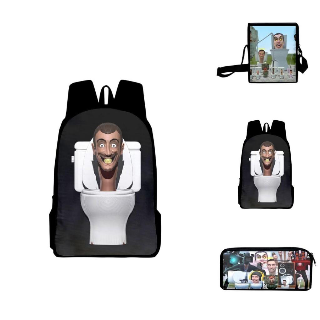 Skibidi Toilet Prank Backpack Set Fun And Versatile, Multiple Colors And Sizes Available, Suitable For All Genders