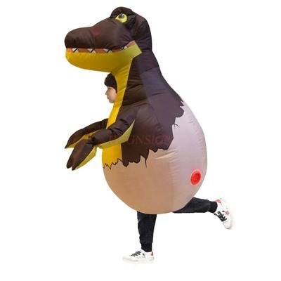 Vêtements Gonflables Œuf de Dinosaure pour Enfants Vêtements de Noël Tyrannosaure Rex Forme Mignonne et Amusante Vêtements de Dinosaure Performance brown