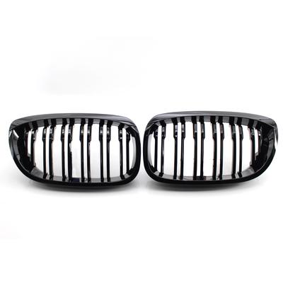 1 Paar Frontnierengrill mit Doppellamellen und Doppellinien-Grills, schwarz glänzend, Renngrills für BMW 3er E46 Cabrio Coupé 2003–2006