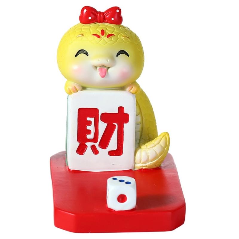 2025 Year Of Snake Theme Phone Stand Phone Holder Resin Craft Cartoon Animal New Year Desk Decoration