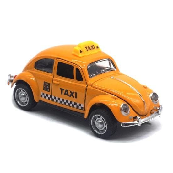 Miniatyr Simulering Bak Bilmodell Diecast Legering Trekk Taxi Leke med Åpningsdør 0,06388888888888889 Skala Retro Bil