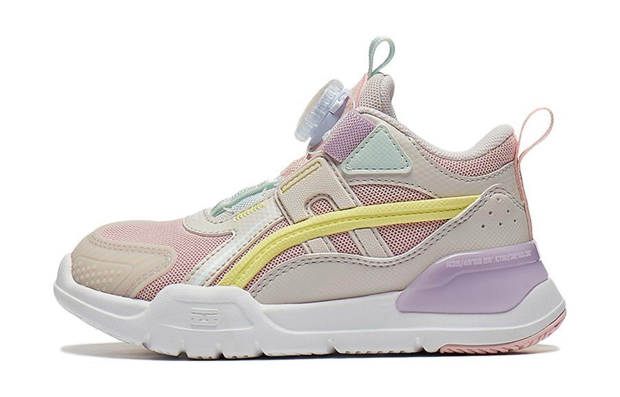 Li Ning YOUNG Abrasion Resistant Mid top Kids  Running Shoes Pink White Kids  YKNT122-2 26