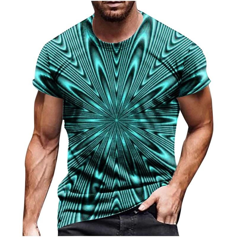 

Мужские футболки с 3D-принтом и оптической иллюзией, повседневные футболки с коротким рукавом и круглым вырезом, уличные мужские дизайнерские рубашки 5XL