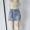 Spicy Girl Mehrere Taschen Arbeitskleidung Denim Minirock