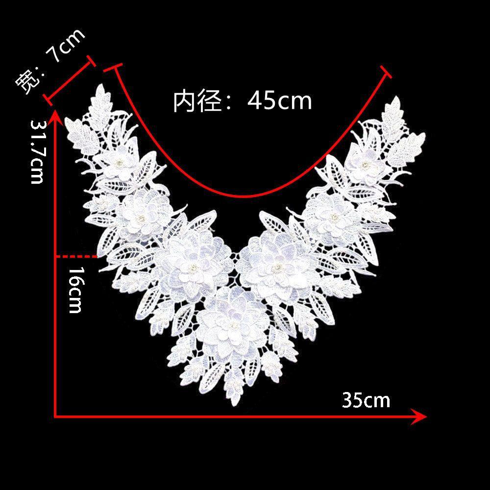 Black And White I Embroidery Polyester Beads Hollow Diy Sewing Lace Decoration Matching Clothing Accessories Clothing