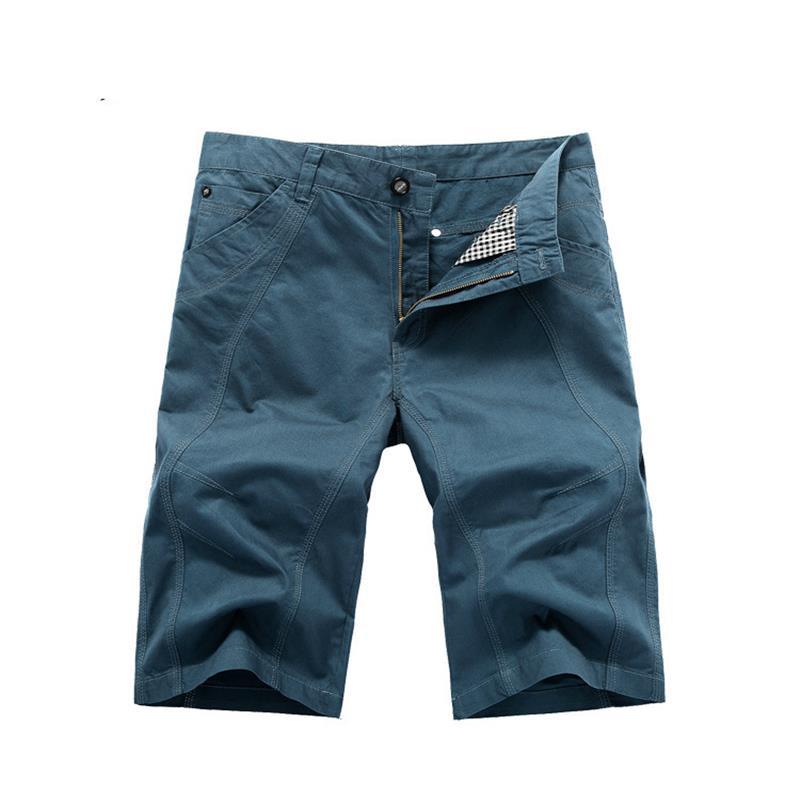 Mens Cargo Shorts Fashion Zipper Pocket Summer Cotton Shorts Hiking Jogger Elastic Waist Sports Shorts