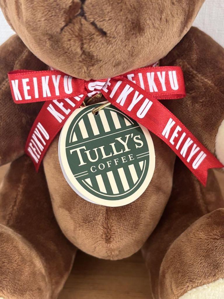 [USED] Tully's Coffee Keikyu Limited Edition Teddy Bear with Tag, Limited To 500 Pieces, Rare
