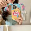 For iPhone 16 Pro Max Silicone Case Cute Colorful Braids Girl Design Shockproof Phone Back Cover