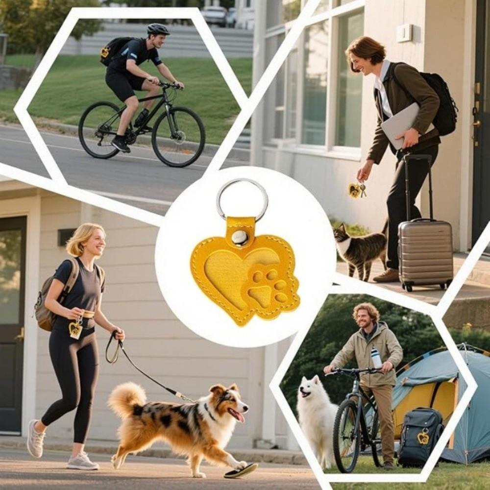 PU Leather Pet Hair Key Chain Portable Memorial Key Chain Pet Hair Storage Bag  Pet Loss Memorial