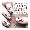1 Arkusz 12 Rodzaje Woda Przenieś Nails Art Naklejka Kot Wzory Nail Wraps Naklejka
