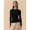 Peacebird Women's Seamless Knit Round Neck Base Layer Top