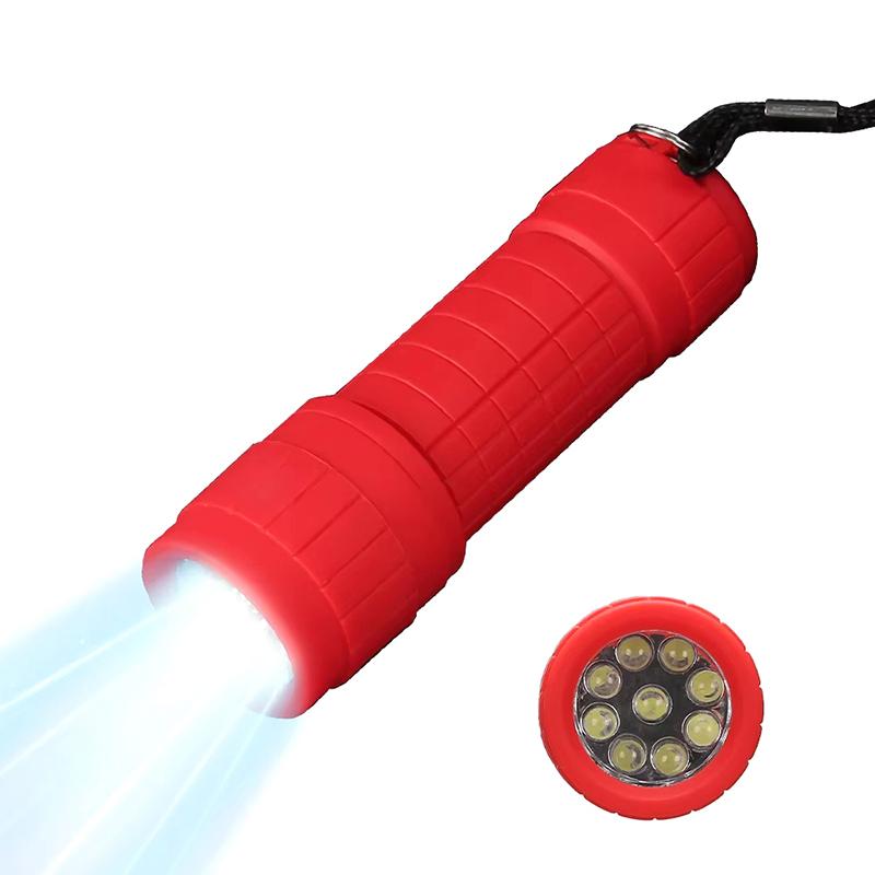 Mini Portable Abs Multifunctional Mini Strong Light Flashlight 9Leds Use Aaa Battery Flashlight Camping Emergency Flashlight
