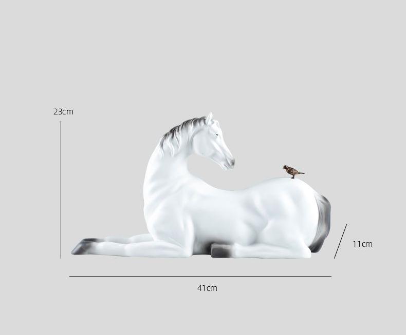 

Light Luxury New Chinese Style Horse Ornament - Animal Sculpture Art Decor - Elegant Horse Figurine for Showroom