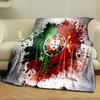 Portugal Flag Splash Designed Flannel blanket for bedroom, living room, sofa, and nap