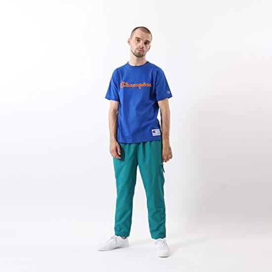 Champion Dark Blue Size Short Embroidered Script Jock Men's T-Shirt, XL, Sleeve, 100% Cotton, Logo, Color-Scheme Tag, C3-Q301