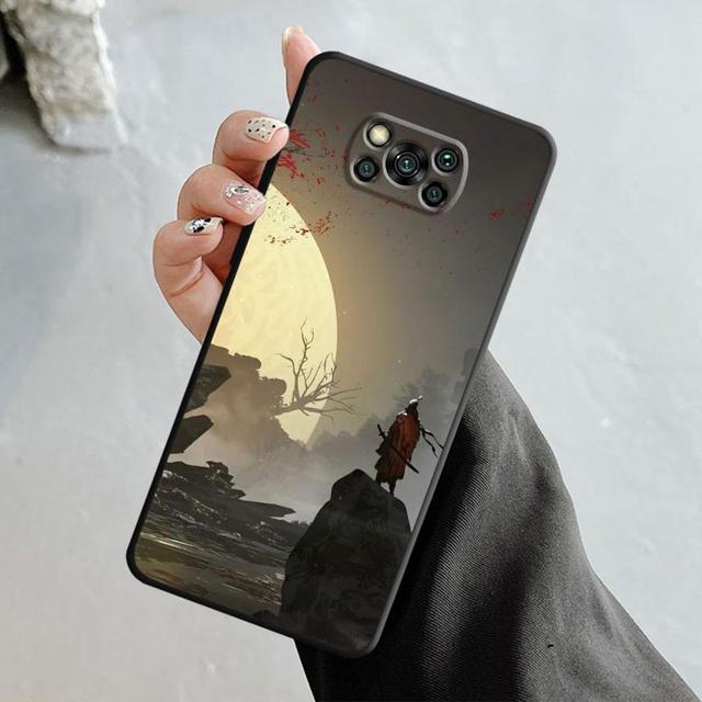 Japonya Samurai Manzara Mürekkep Boyama Xiaomi Poco X3 Nfc X4pro X5 M3 Mi 12 13 11 10 10t 8 Note10 Lite 11ultra 11t Kapak