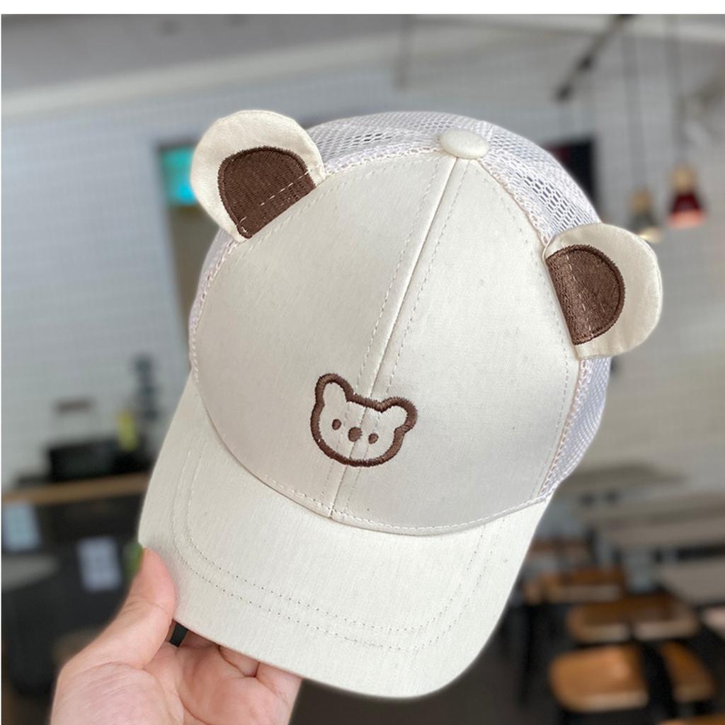 Cute Embroidery Bear Baseball Cap Summer New Cotton Boy Girl Thin Sunhat Unisex Outdoor Snapback Casual Children Baseball Hat