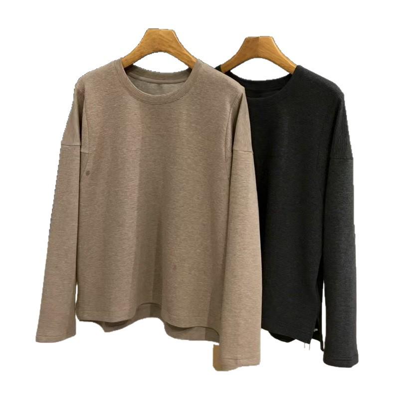 Women's Artistic Striped Long Sleeve Sweatshirt - Spring/Autumn Casual Loose Fit Round Neck Top