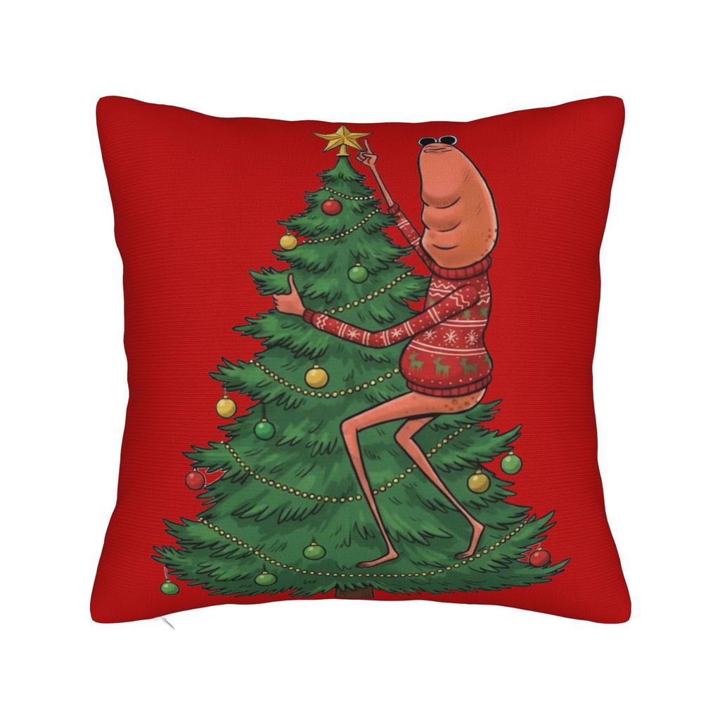 Funny Marcus the Worm Satan Claus Christmas Hat Pillowcase Printing Polyester Cushion Cover Decorations  Pillow Case Cover